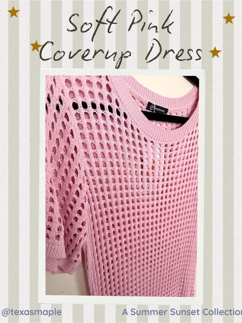 Soft Pink Crochet Coverup Dress NWT